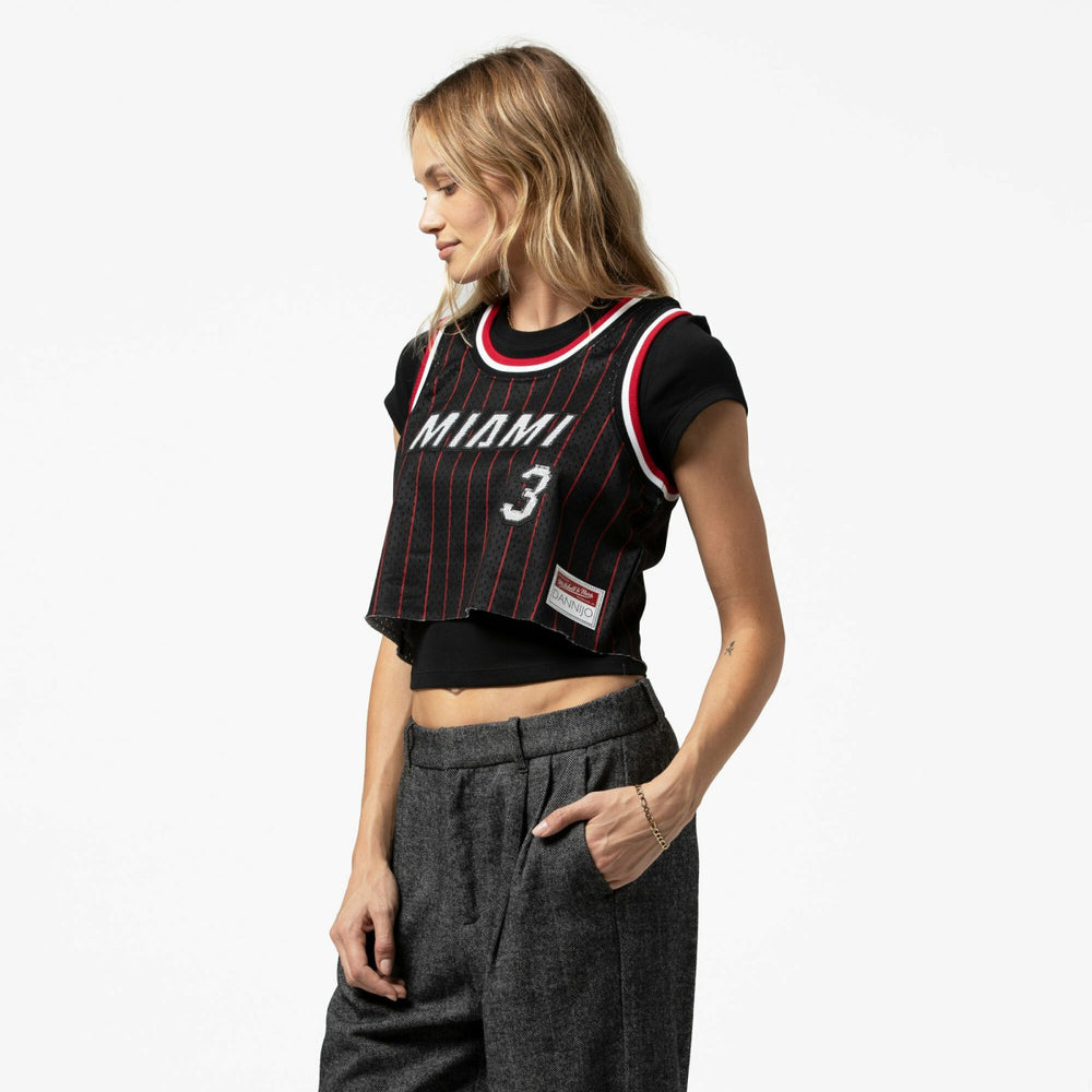 Dwyane Wade Miami Heat x DANNIJO Women's Fashion Cropped Basketball Jersey New