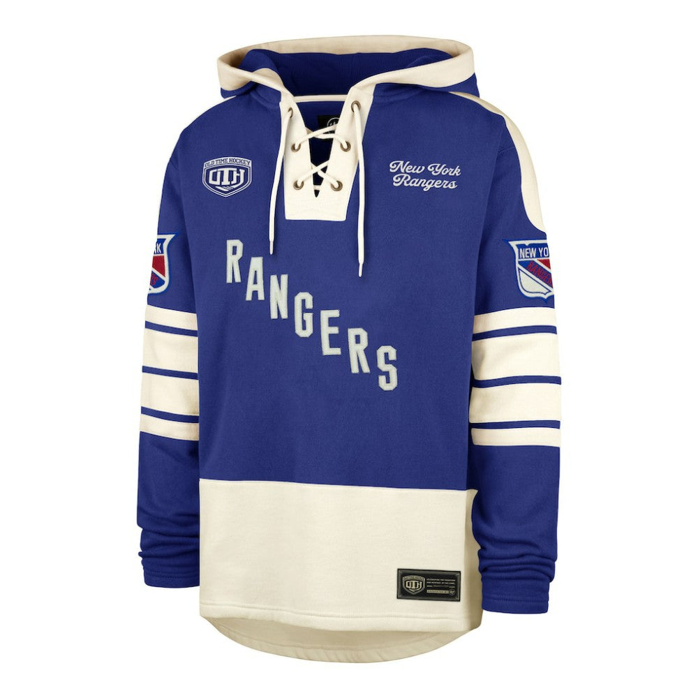 New York Rangers '47 Blue Line Heritage Lacer Pullover Hoodie Sale