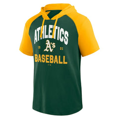 Athletics Logo Athletic Prime Raglan Short Sleeve Hoodie T-Shirt | MLB Discount