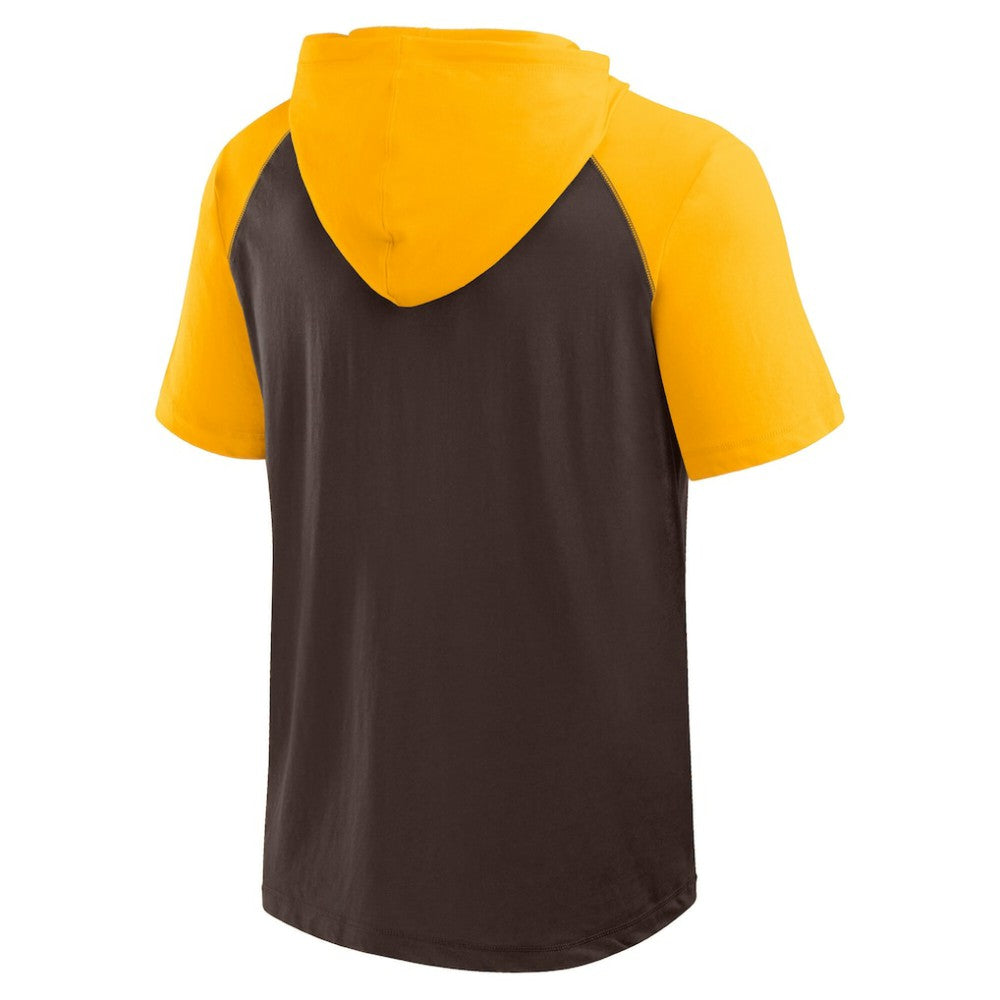 San Diego Padres Logo Athletic Prime Raglan Short Sleeve Hoodie T-Shirt | MLB Online