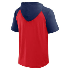 St. Louis Cardinals Logo Athletic Prime Raglan Short Sleeve Hoodie T-Shirt | MLB Outlet