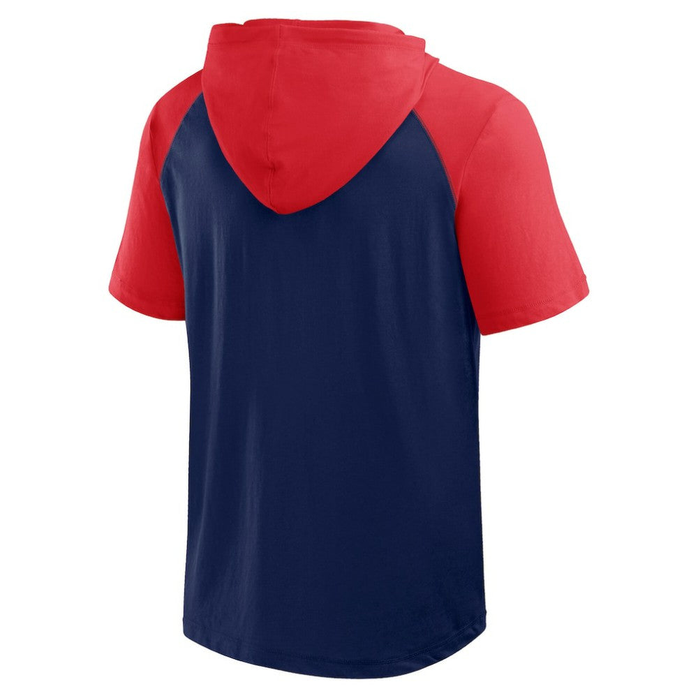 Boston Red Sox Logo Athletic Prime Raglan Short Sleeve Hoodie T-Shirt | MLB Outlet