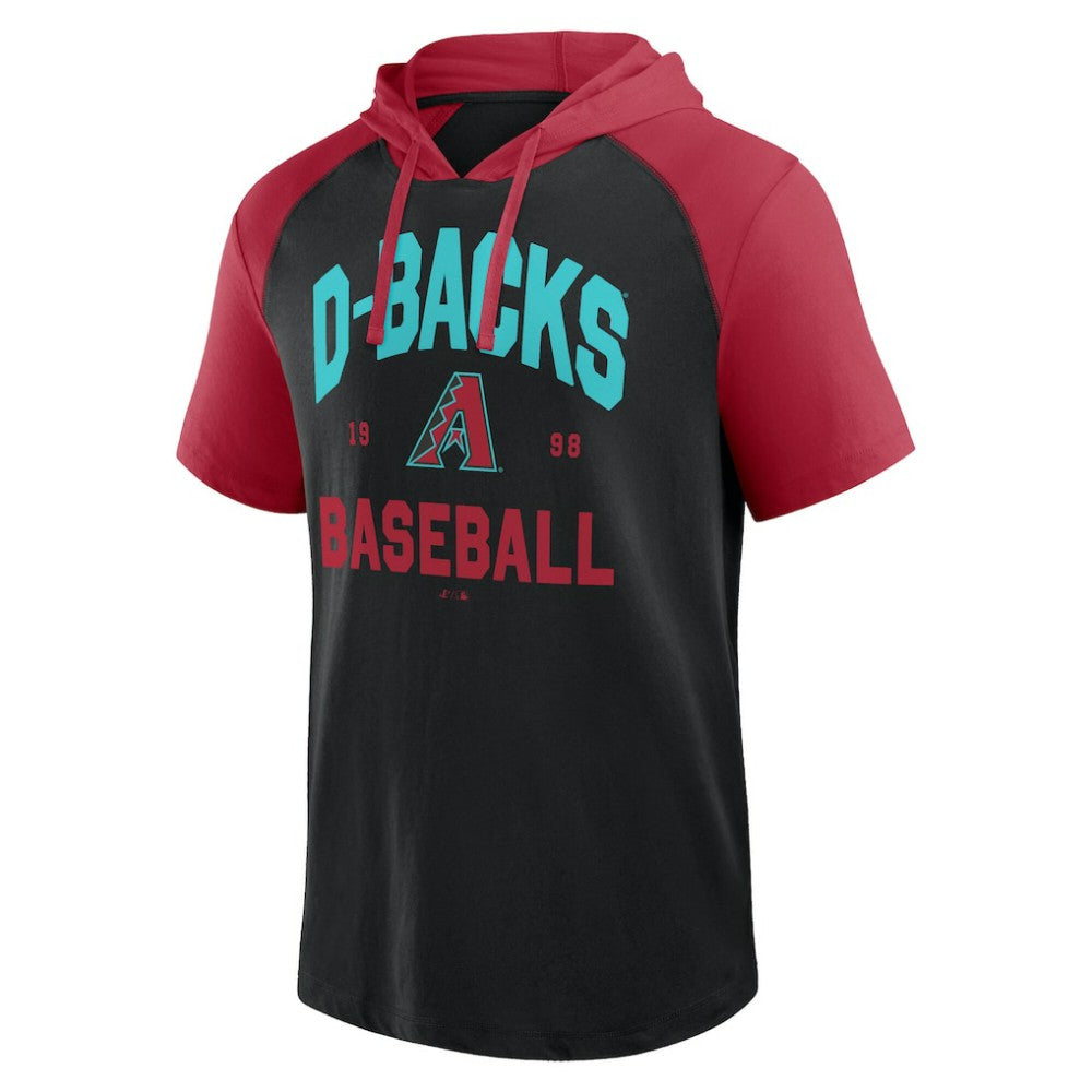Arizona Diamondbacks Logo Athletic Prime Raglan Short Sleeve Hoodie T-Shirt | MLB Online