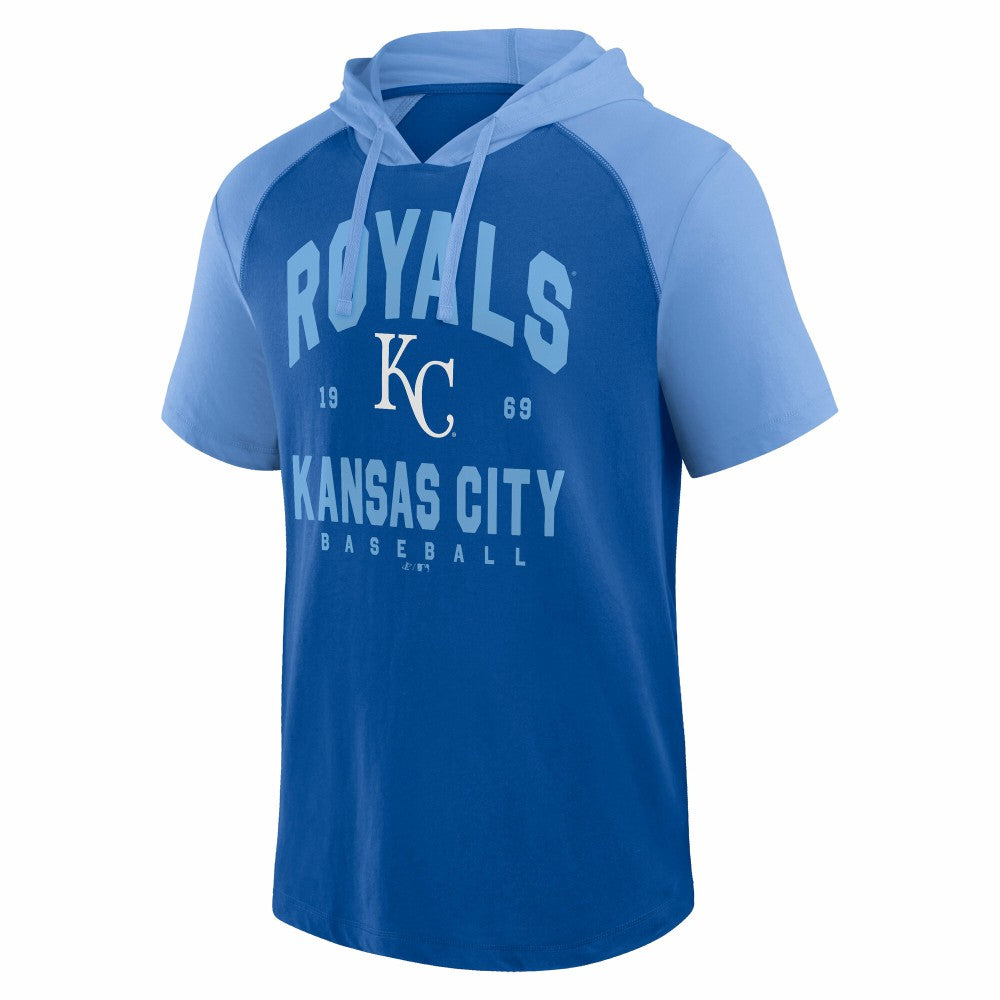 Kansas City Royals Logo Athletic Prime Raglan Short Sleeve Hoodie T-Shirt | MLB Near me