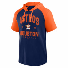 Houston Astros Logo Athletic Prime Raglan Short Sleeve Hoodie T-Shirt | MLB Online