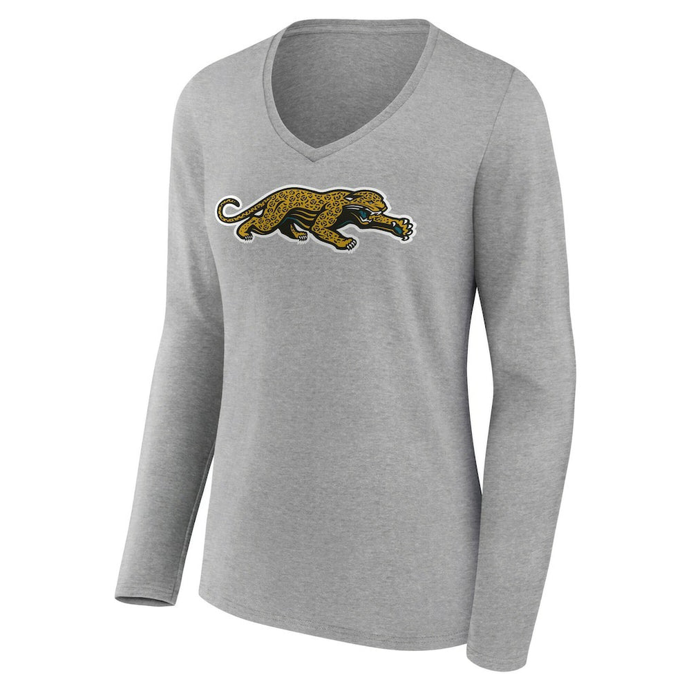 Jacksonville Jaguars  Women's Classic Logo Long Sleeve V-Neck T-Shirt