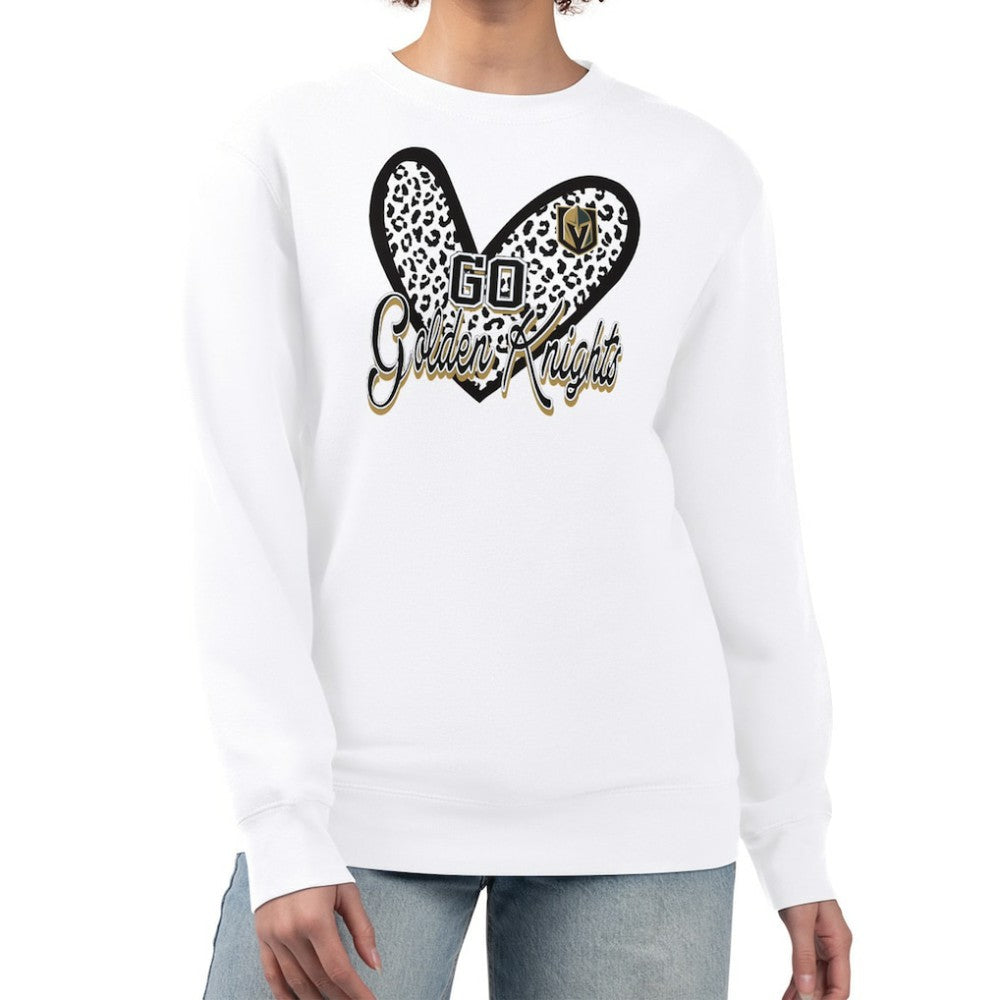 Vegas Golden Knights G-III 4Her by Carl Banks Women's Animal Print Heart Fleece Pullover Sweatshirt For Sale