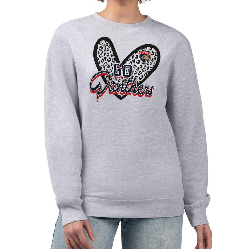 Florida Panthers G-III 4Her by Carl Banks Women's Animal Print Heart Fleece Pullover Sweatshirt Discount