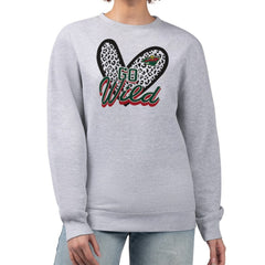 Minnesota Wild G-III 4Her by Carl Banks Women's Animal Print Heart Fleece Pullover Sweatshirt Outlet