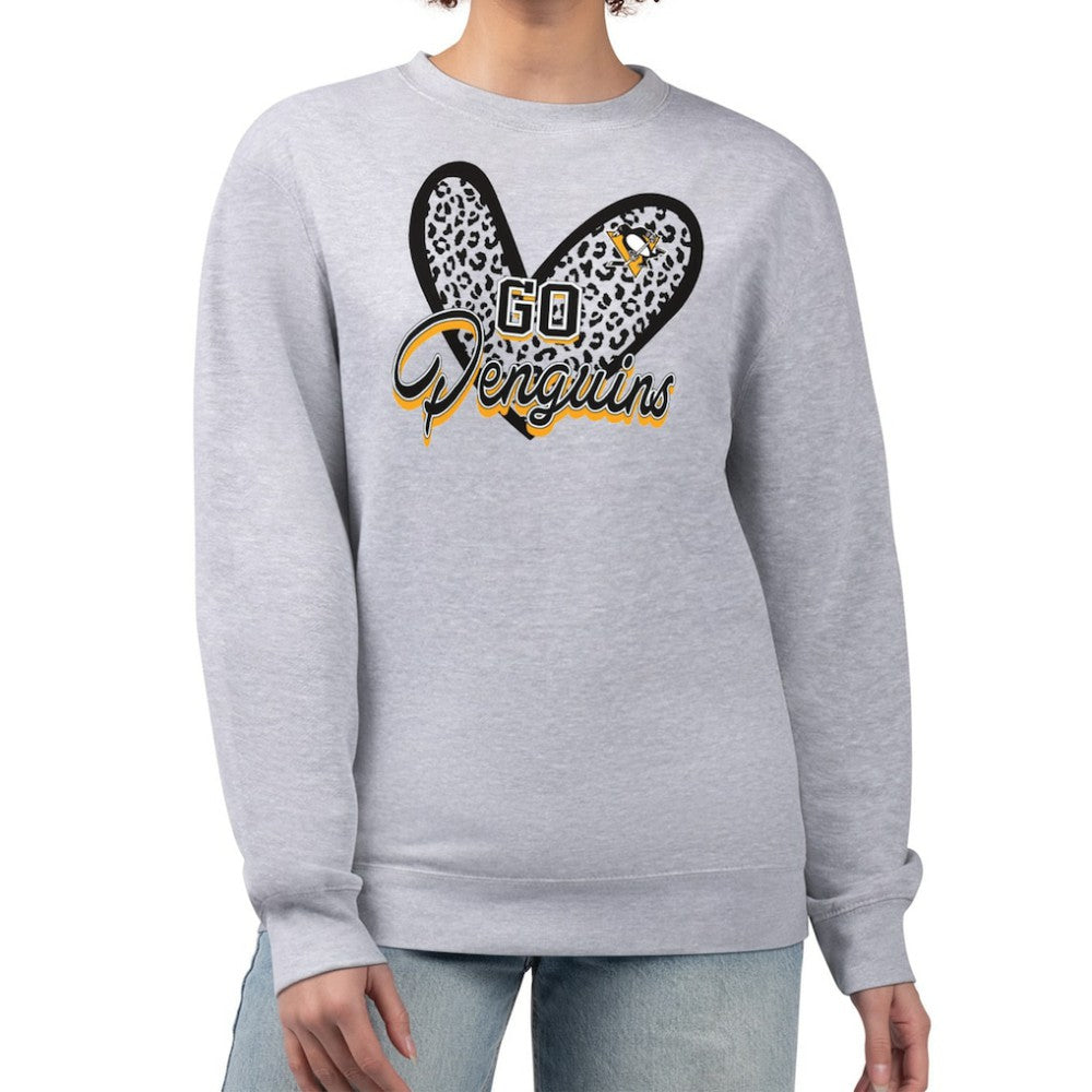 Pittsburgh Penguins G-III 4Her by Carl Banks Women's Animal Print Heart Fleece Pullover Sweatshirt Online