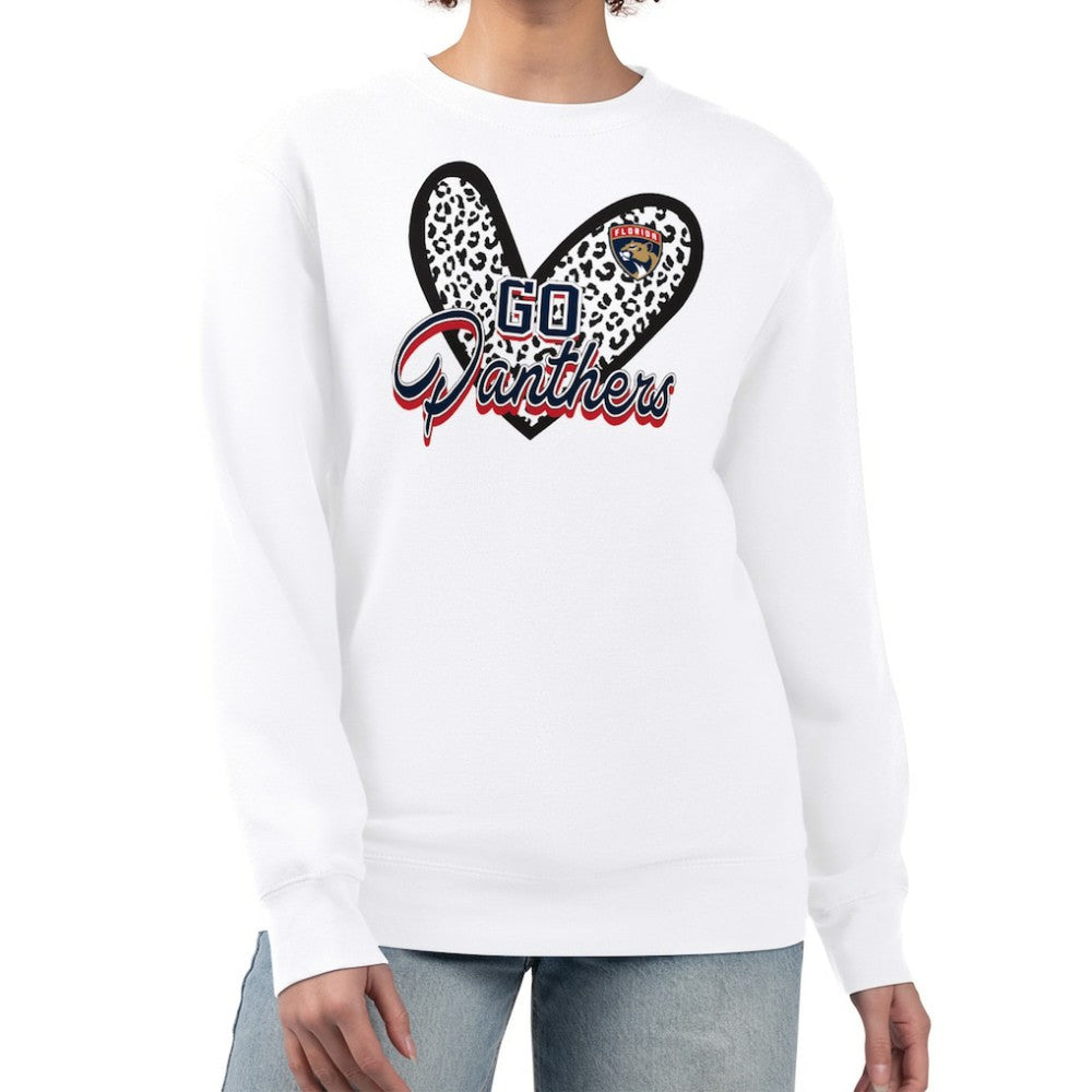 Florida Panthers G-III 4Her by Carl Banks Women's Animal Print Heart Fleece Pullover Sweatshirt For Sale