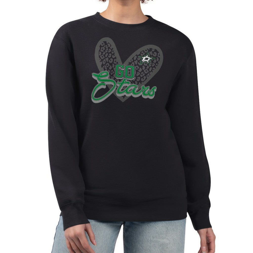 Dallas Stars G-III 4Her by Carl Banks Women's Animal Print Heart Fleece Pullover Sweatshirt On Sale