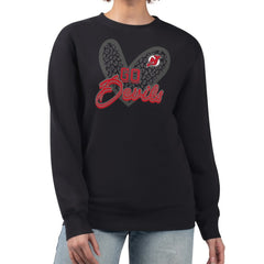 New Jersey Devils G-III 4Her by Carl Banks Women's Animal Print Heart Fleece Pullover Sweatshirt Outlet