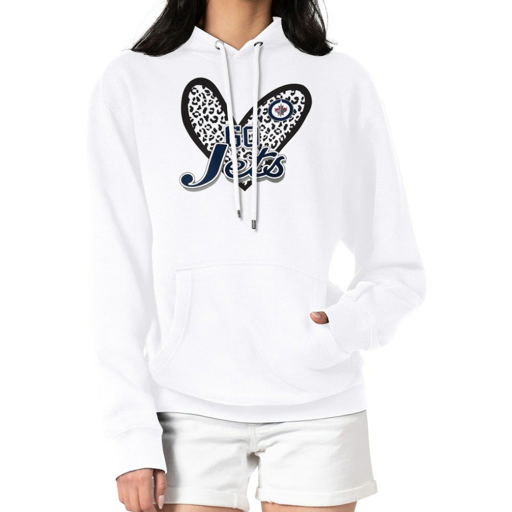 Winnipeg Jets G-III 4Her by Carl Banks Women's Animal Print Heart Fleece Pullover Hoodie On Sale
