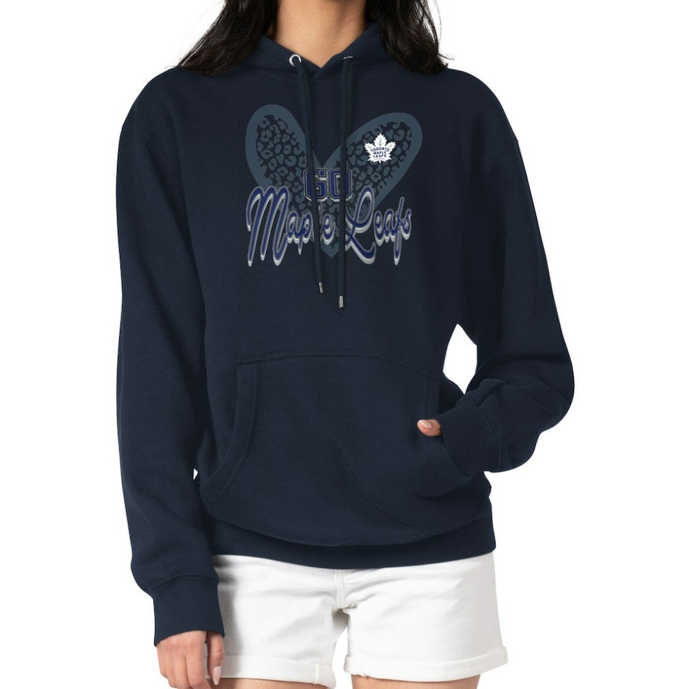 Toronto Maple Leafs G-III 4Her by Carl Banks Women's Animal Print Heart Fleece Pullover Hoodie Sale