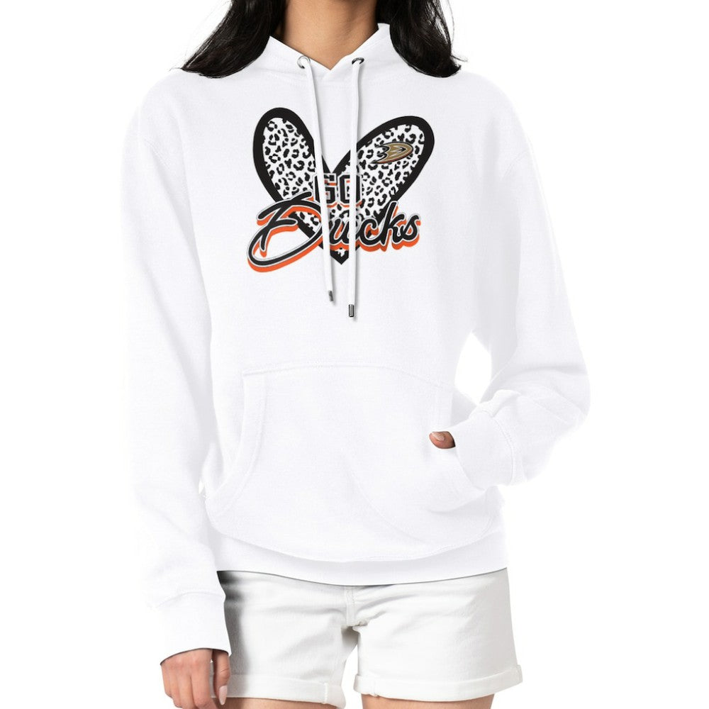 Anaheim Ducks G-III 4Her by Carl Banks Women's Animal Print Heart Fleece Pullover Hoodie Discount