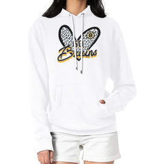 Boston Bruins G-III 4Her by Carl Banks Women's Animal Print Heart Fleece Pullover Hoodie For Sale
