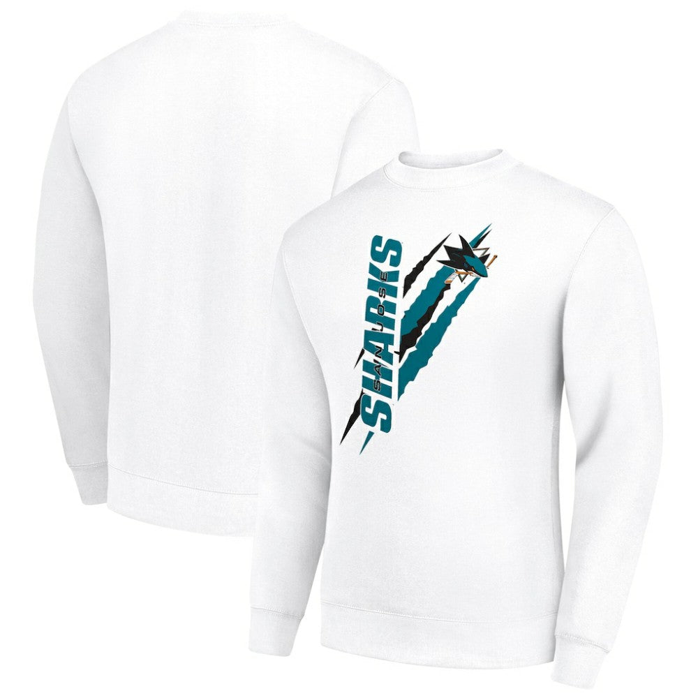 San Jose Sharks Starter Color Scratch Pullover Sweatshirt Online