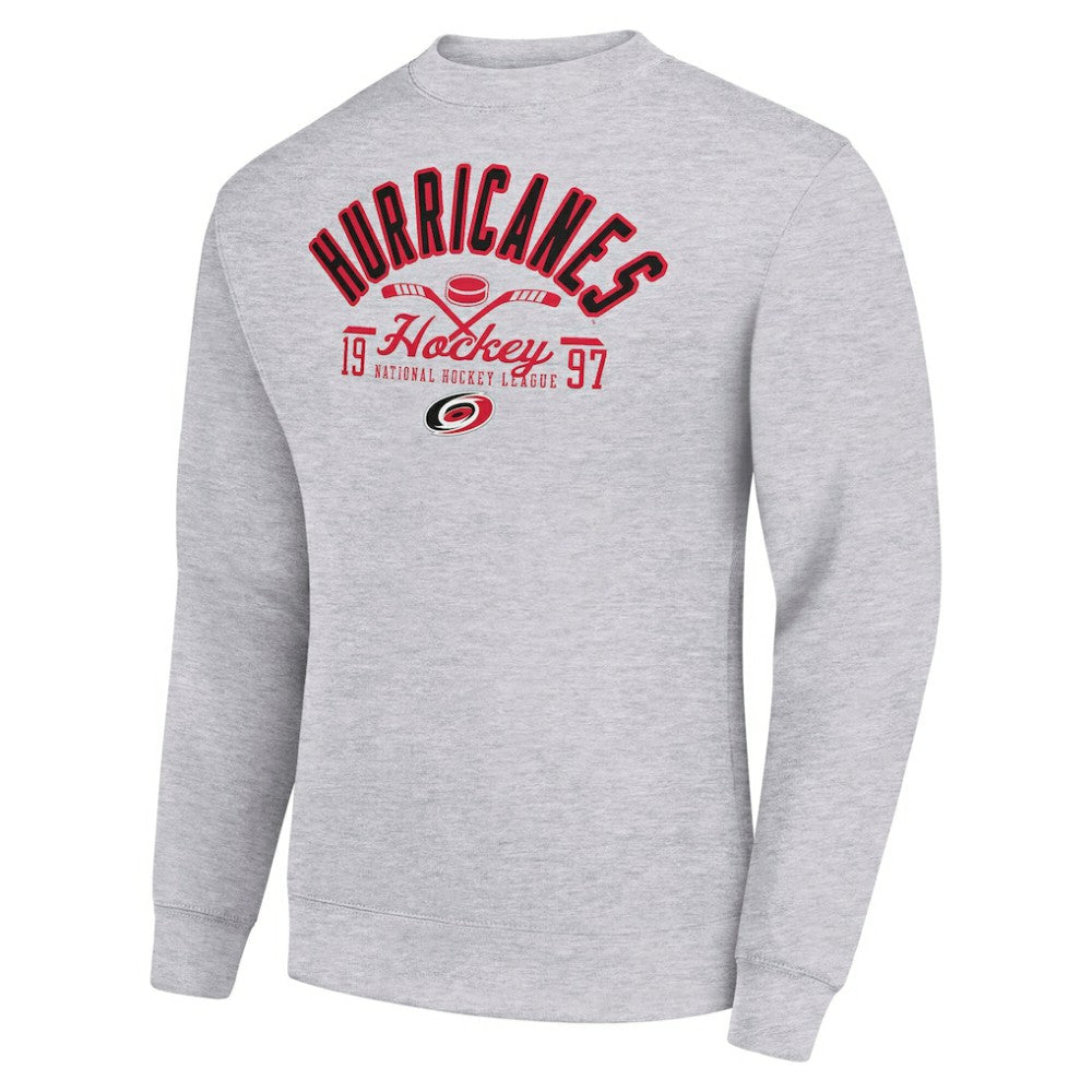Carolina Hurricanes Starter Stick And Puck Logo Fleece Pullover Sweatshirt Online