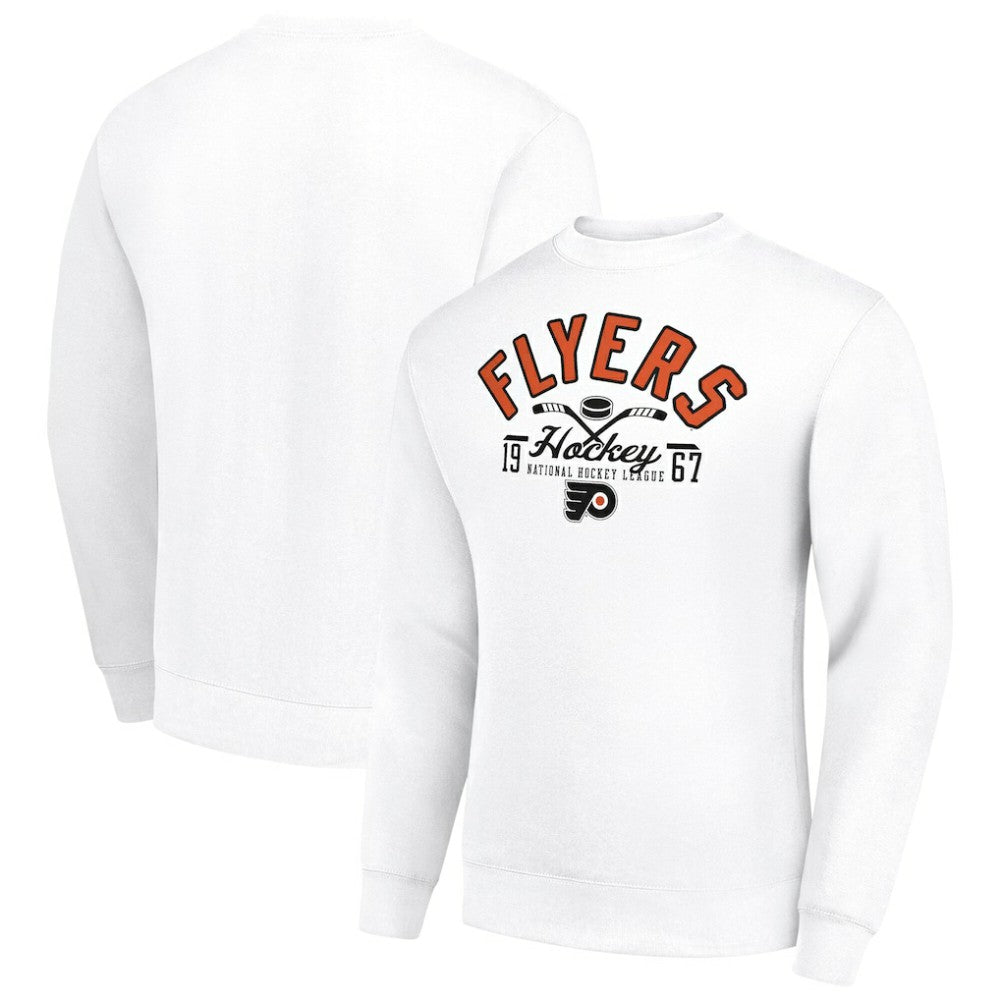 Philadelphia Flyers Starter Stick And Puck Logo Fleece Pullover Sweatshirt Outlet