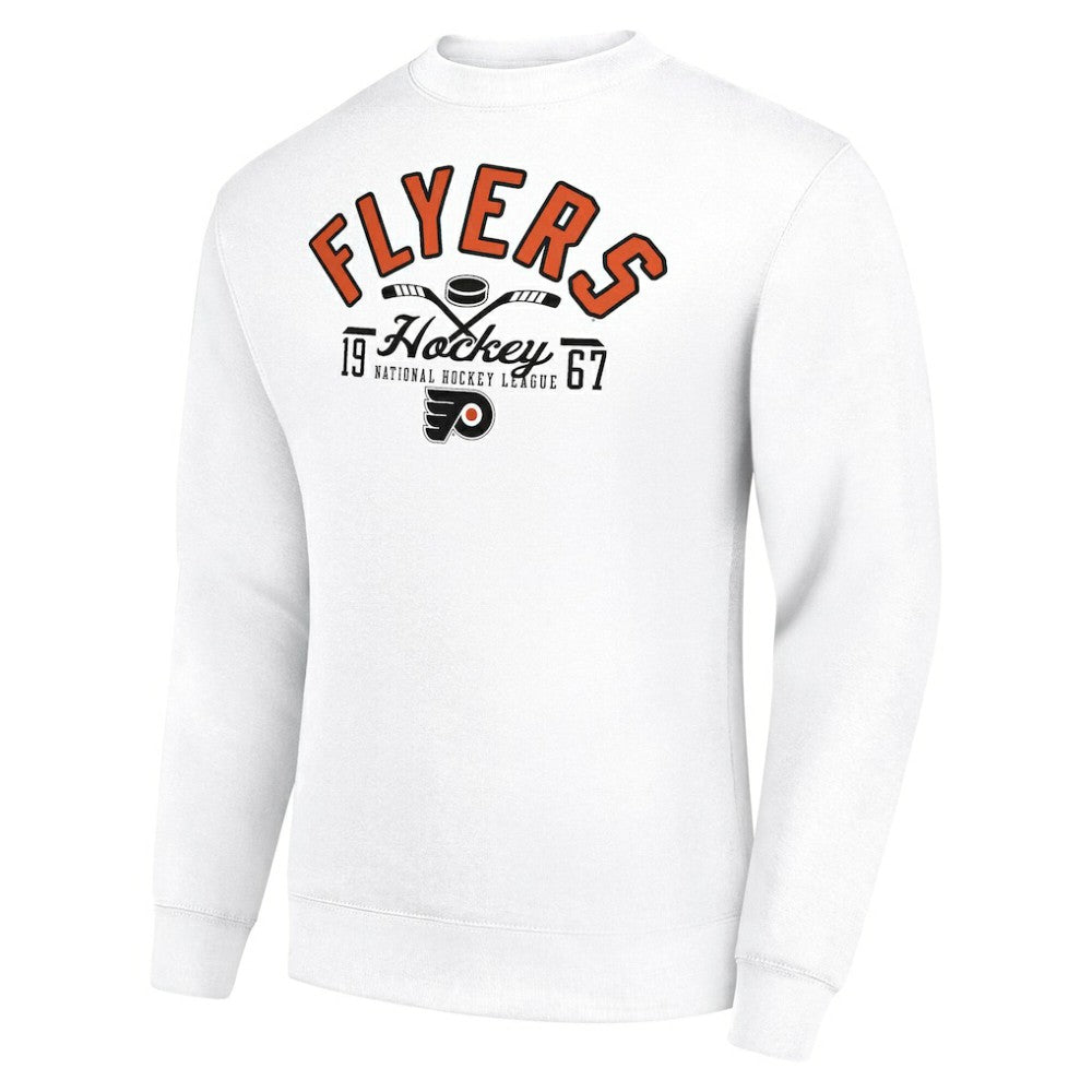 Philadelphia Flyers Starter Stick And Puck Logo Fleece Pullover Sweatshirt Outlet