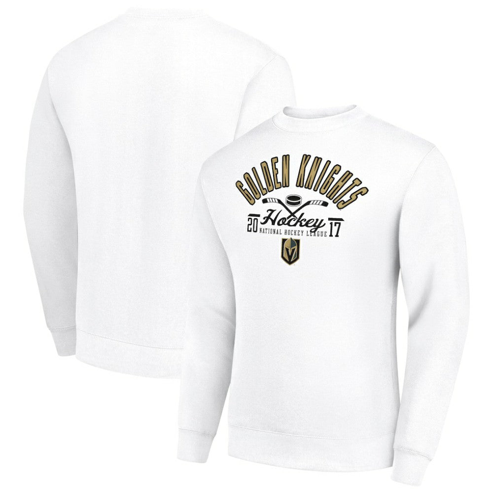Vegas Golden Knights Starter Stick And Puck Logo Fleece Pullover Sweatshirt Sale