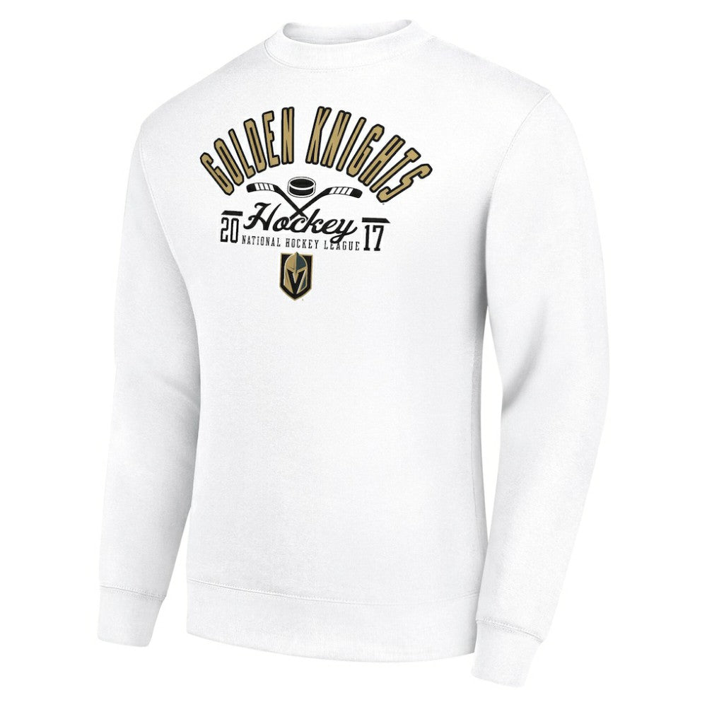 Vegas Golden Knights Starter Stick And Puck Logo Fleece Pullover Sweatshirt Sale