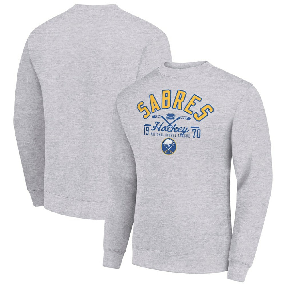 Buffalo Sabres Starter Stick And Puck Logo Fleece Pullover Sweatshirt Sale