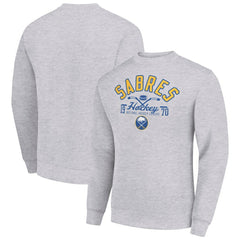 Buffalo Sabres Starter Stick And Puck Logo Fleece Pullover Sweatshirt Sale
