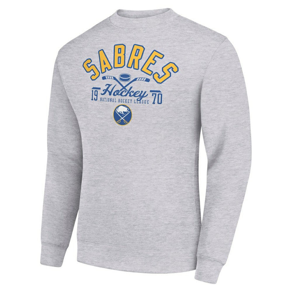 Buffalo Sabres Starter Stick And Puck Logo Fleece Pullover Sweatshirt Sale
