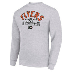 Philadelphia Flyers Starter Stick And Puck Logo Fleece Pullover Sweatshirt Discount