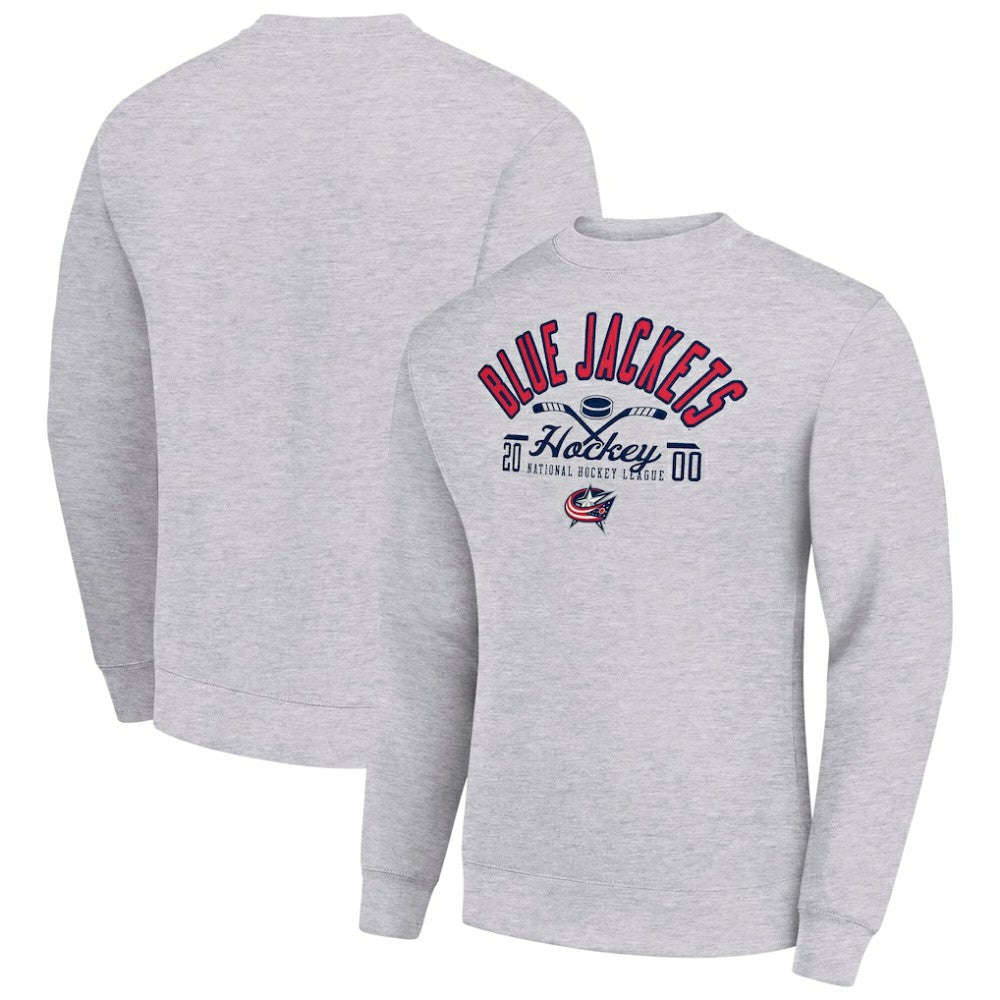 Columbus Blue Jackets Starter Stick And Puck Logo Fleece Pullover Sweatshirt Online