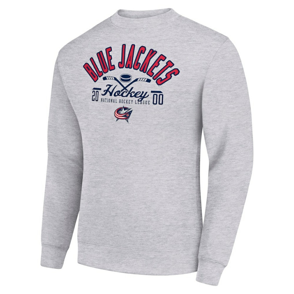 Columbus Blue Jackets Starter Stick And Puck Logo Fleece Pullover Sweatshirt Online