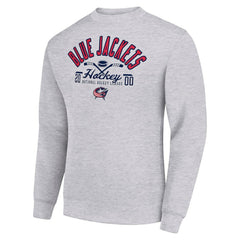 Columbus Blue Jackets Starter Stick And Puck Logo Fleece Pullover Sweatshirt Online