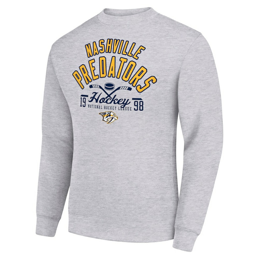 Nashville Predators Starter Stick And Puck Logo Fleece Pullover Sweatshirt Sale