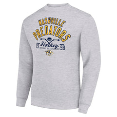 Nashville Predators Starter Stick And Puck Logo Fleece Pullover Sweatshirt Sale