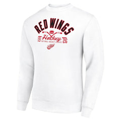 Detroit Red Wings Starter Stick And Puck Logo Fleece Pullover Sweatshirt Outlet