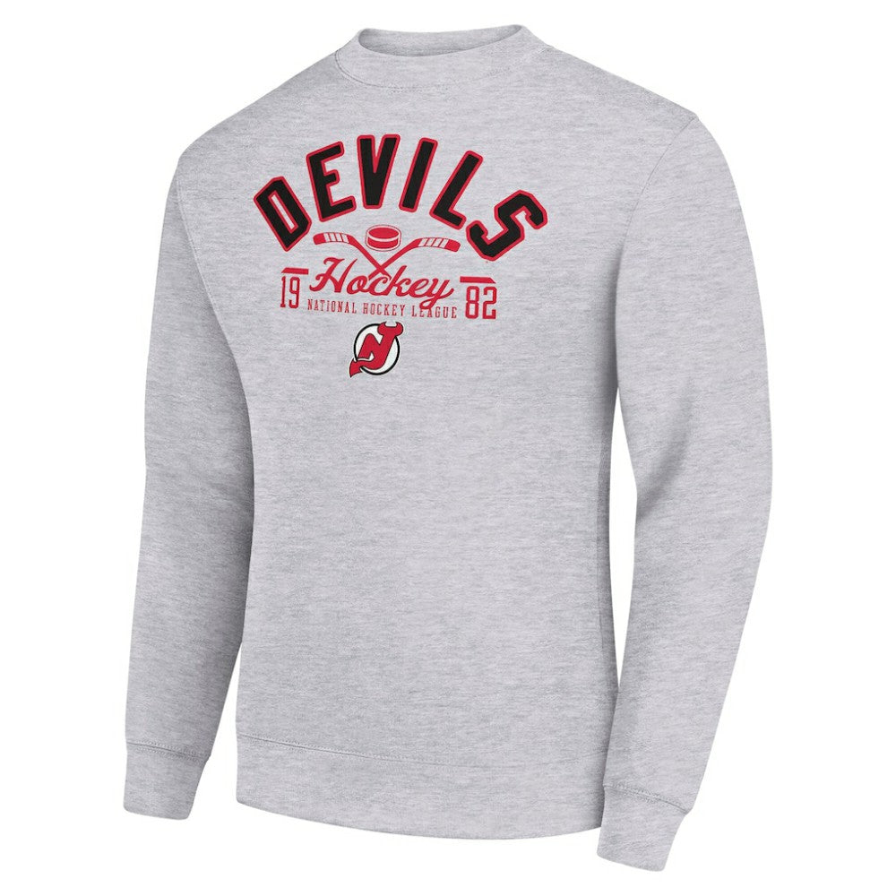 New Jersey Devils Starter Stick And Puck Logo Fleece Pullover Sweatshirt Online