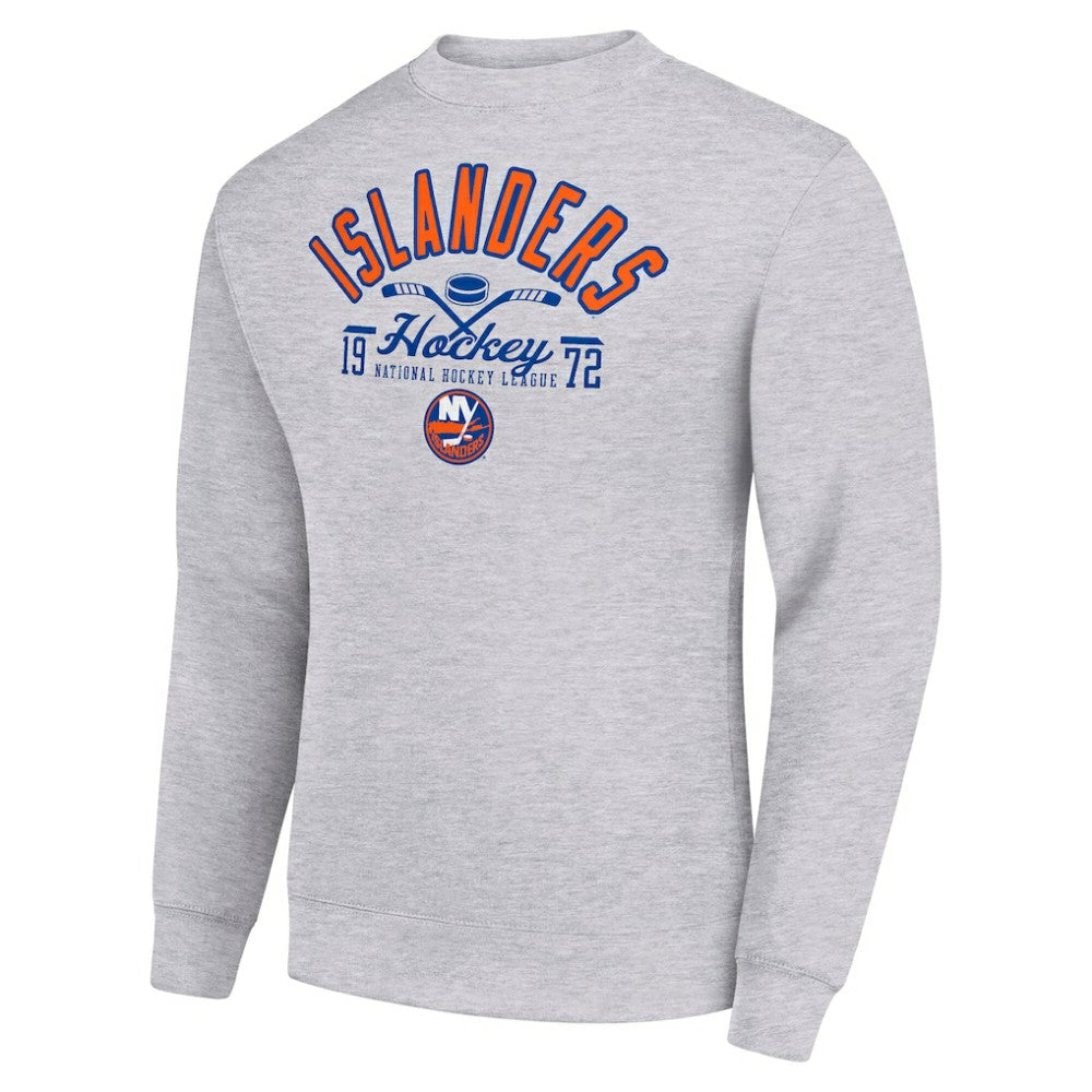 New York Islanders Starter Stick And Puck Logo Fleece Pullover Sweatshirt Discount