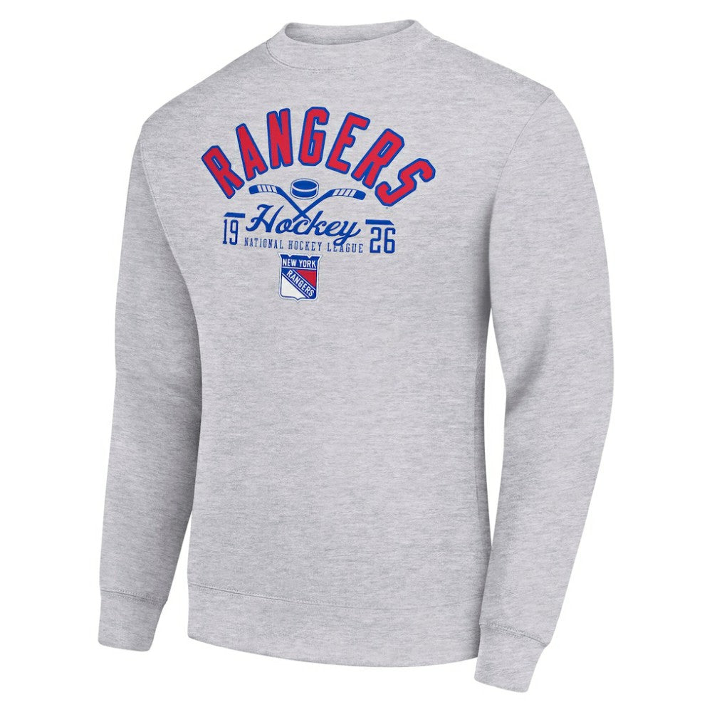 New York Rangers Starter Stick And Puck Logo Fleece Pullover Sweatshirt For Sale