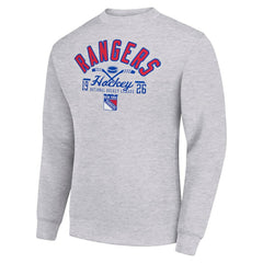 New York Rangers Starter Stick And Puck Logo Fleece Pullover Sweatshirt For Sale