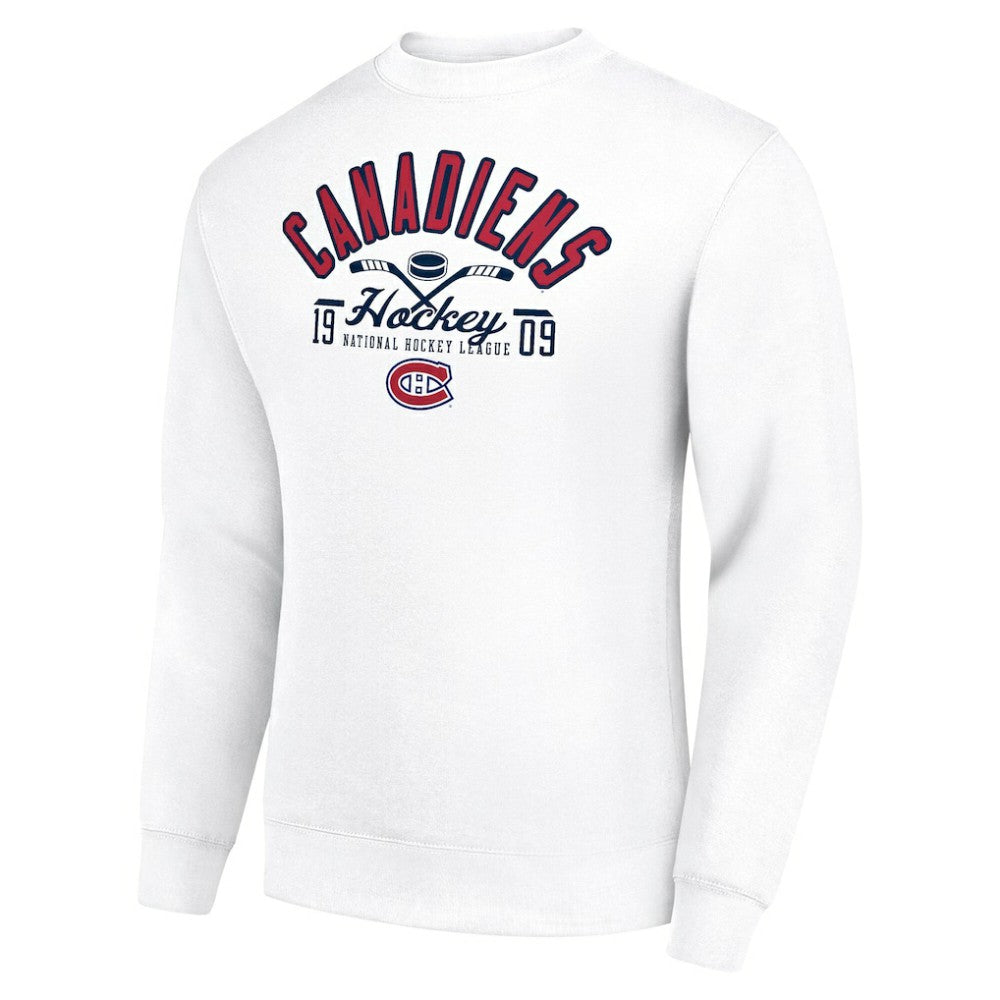 Montreal Canadiens Starter Stick And Puck Logo Fleece Pullover Sweatshirt Outlet