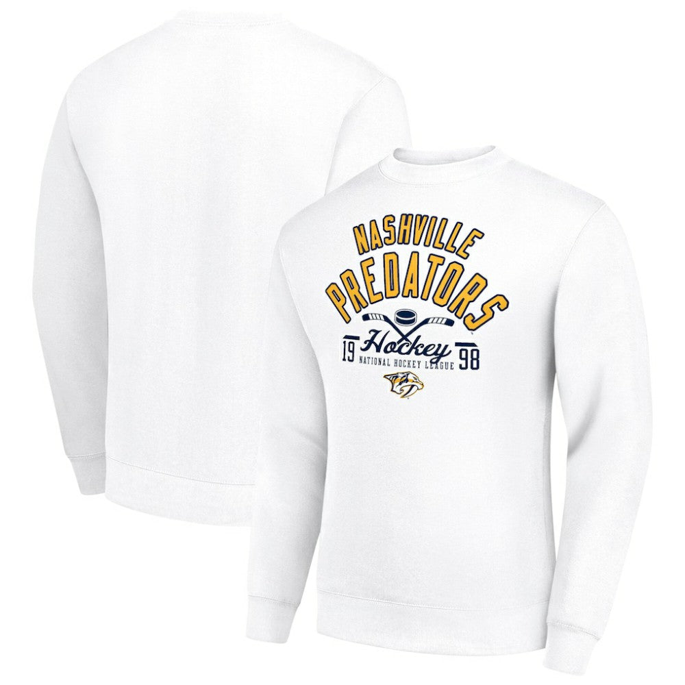 Nashville Predators Starter Stick And Puck Logo Fleece Pullover Sweatshirt For Sale