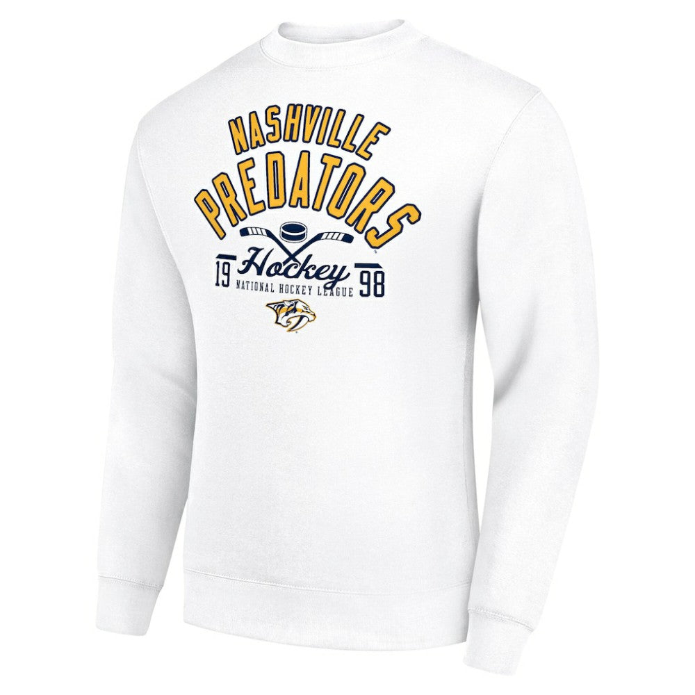 Nashville Predators Starter Stick And Puck Logo Fleece Pullover Sweatshirt For Sale