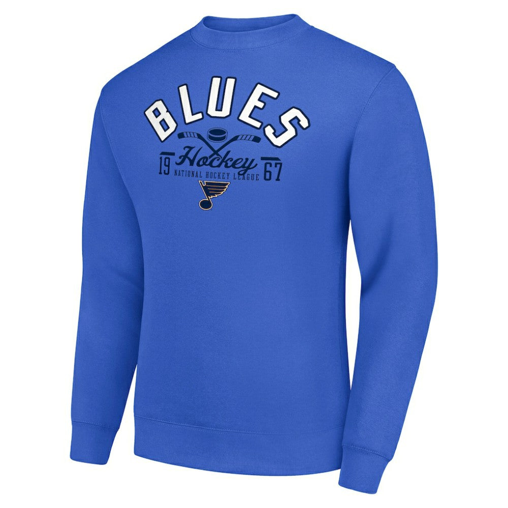 St. Louis Blues Starter Stick And Puck Logo Fleece Pullover Sweatshirt For Sale