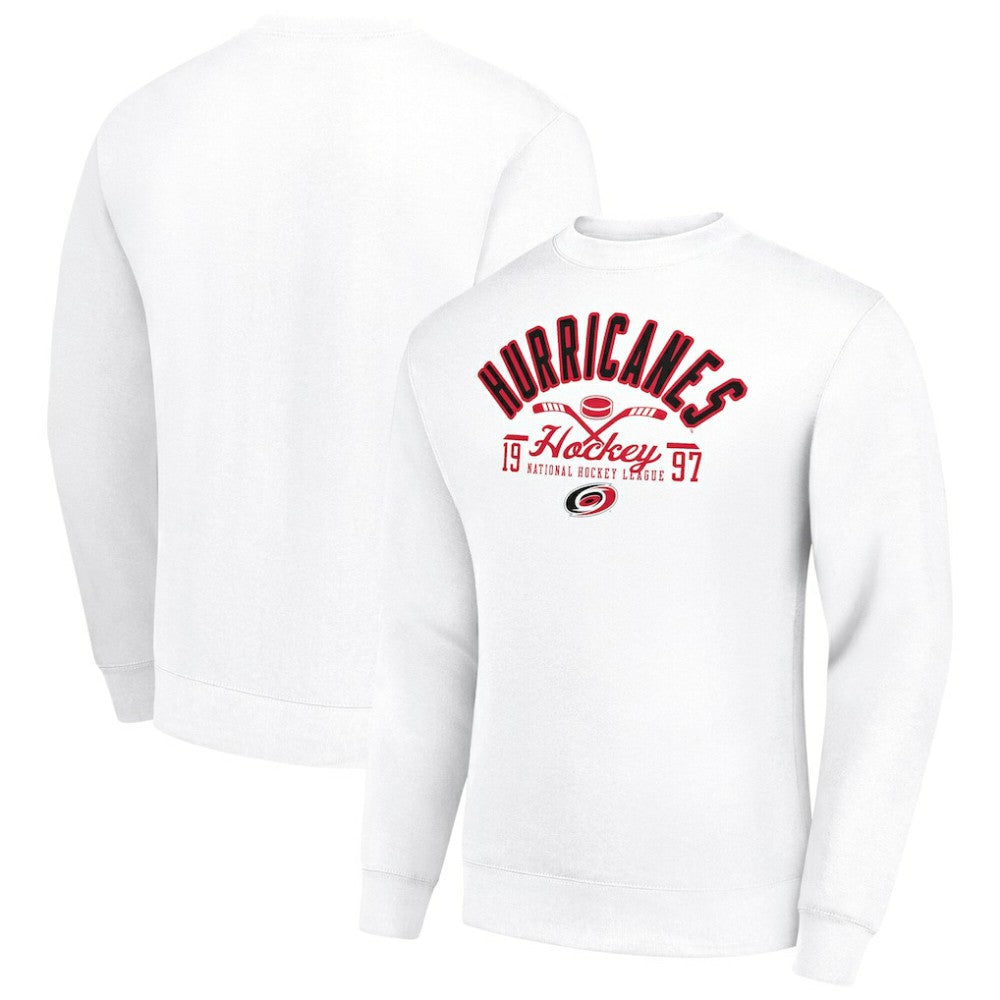 Carolina Hurricanes Starter Stick And Puck Logo Fleece Pullover Sweatshirt For Sale