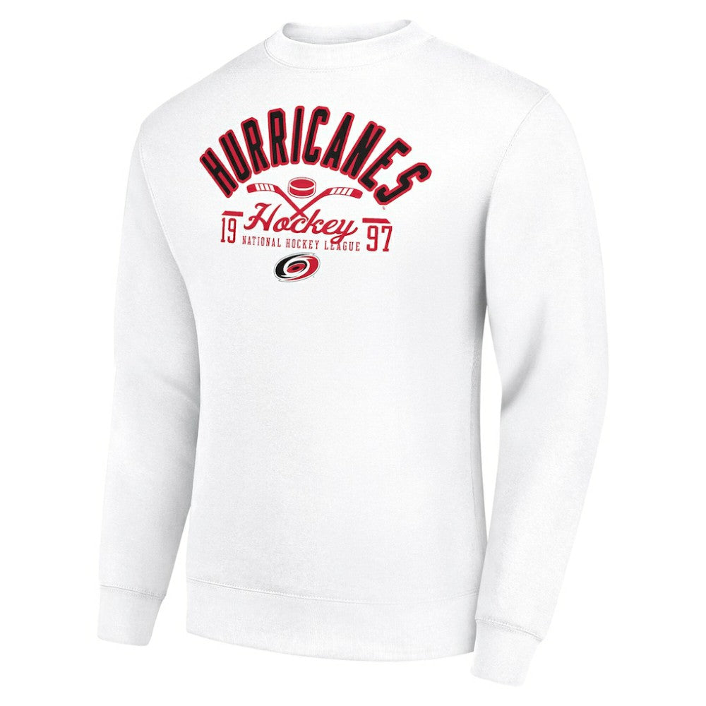 Carolina Hurricanes Starter Stick And Puck Logo Fleece Pullover Sweatshirt For Sale