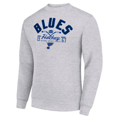 St. Louis Blues Starter Stick And Puck Logo Fleece Pullover Sweatshirt Discount