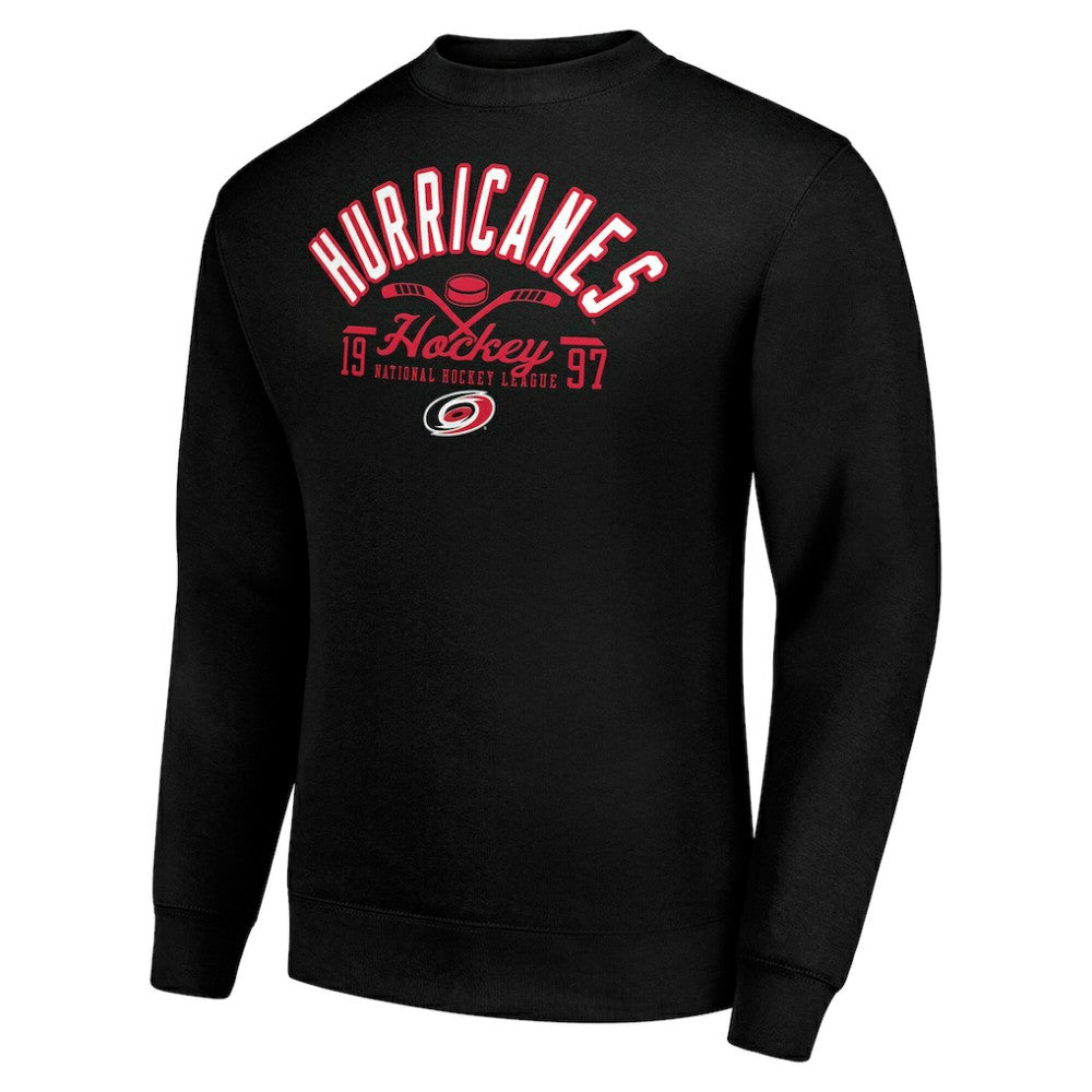 Carolina Hurricanes Starter Stick And Puck Logo Fleece Pullover Sweatshirt Sale