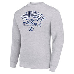 Tampa Bay Lightning Starter Stick And Puck Logo Fleece Pullover Sweatshirt Outlet